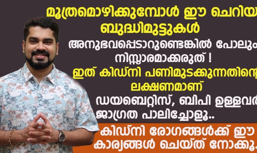 കിഡ്നിയുടെ പ്രവർത്തനം 90% തകരാറിലായാൽ ശരീരം കാണിച്ചു തരുന്ന അപായ സൂചനകൾ…