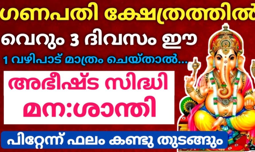 ഗണപതി ക്ഷേത്രത്തിൽ ഈ ഒരു വഴിപാട് ചെയ്താൽ…..  പിറ്റേന്ന് ഫലം കിട്ടും!