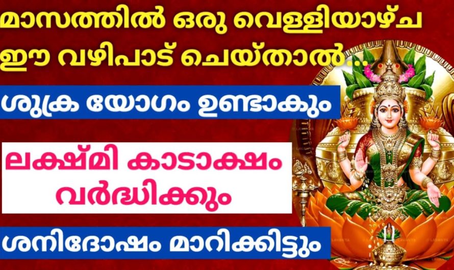 ലക്ഷ്മി കടാക്ഷം വർദ്ധിക്കണോ? മാസത്തിൽ ഒരു വെള്ളിയാഴ്ച ഈ വഴിപാട് ചെയ്താൽ മതി! അതിസമ്പന്നയോഗം! ഫലം ഉറപ്പ്!