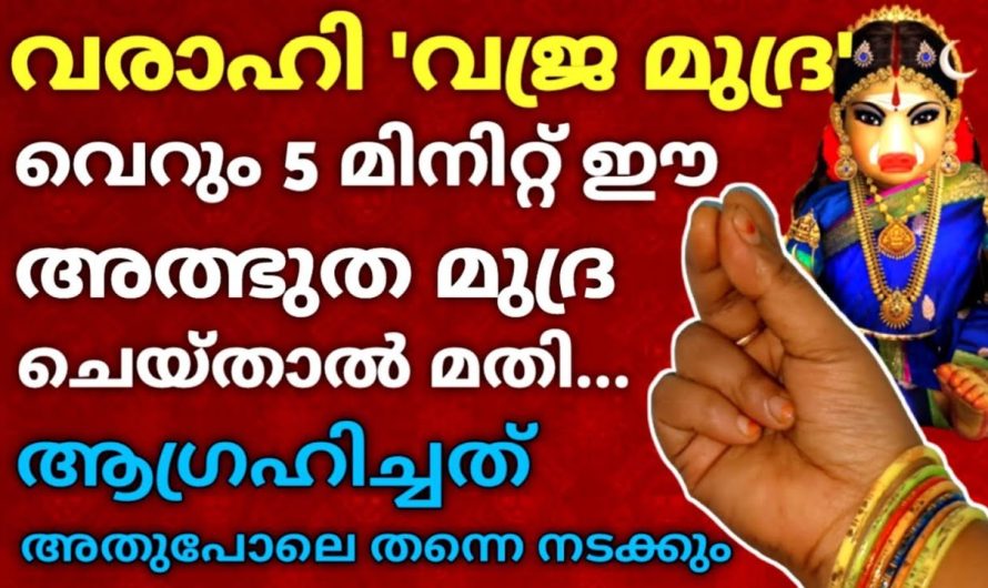 വരാഹിദേവിയുടെ വജ്ര മുദ്ര ആഗ്രഹിച്ചത് ഉടൻ നടന്നിരിക്കും! വെറും അഞ്ചു മിനിറ്റിൽ!