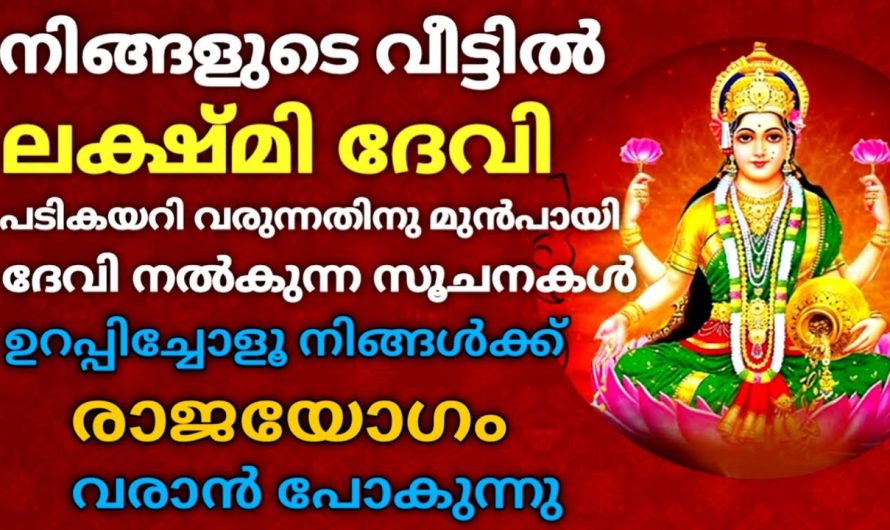 ലക്ഷ്മിദേവി വീട്ടിൽ വരുന്നതിനു മുൻപ് ദേവി നൽകുന്ന സൂചനകൾ!