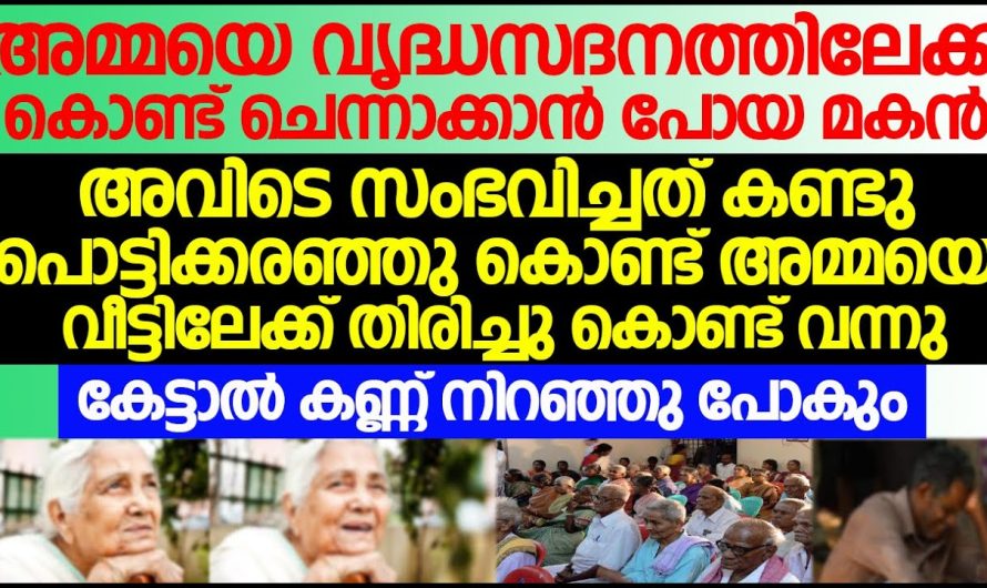 അമ്മയെ വൃദ്ധസദനത്തിലേക്ക് കൊണ്ട് ചെന്നാക്കാൻ പോയ മകന് സംഭവിച്ചത്!