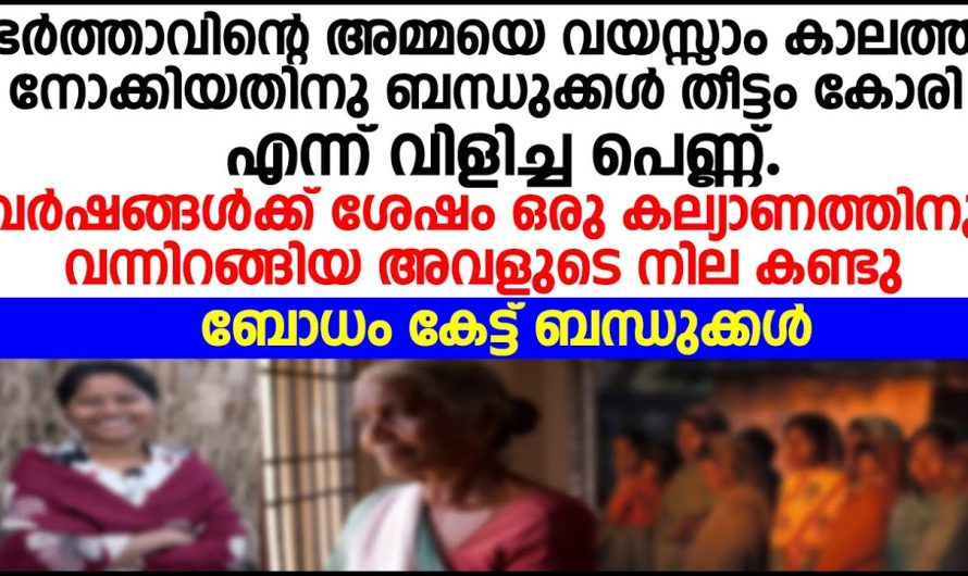 ഭർത്താവിന്റെ സ്വന്തം അമ്മയെയും വയ്യാത്ത പെങ്ങളെയും നോക്കിയതിന് ബന്ധുക്കൾ ആ യുവതിയെ വിളിച്ചത് കേട്ടോ! കഷ്ടം