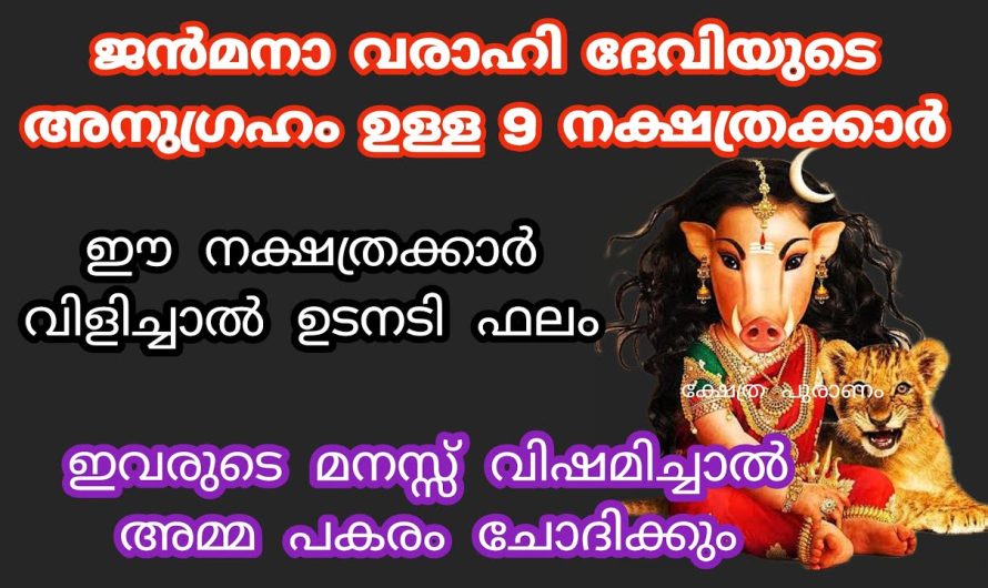 വരാഹി ദേവിയുടെ അനുഗ്രഹം ജന്മനാ കിട്ടിയിട്ടുള്ള നക്ഷത്രക്കാർ! ഭാഗ്യം ചെയ്തവർ