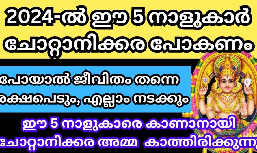 2024 ഈ 5 നാളുകാർ  ചോറ്റാനിക്കരയിൽ പോകണം! അമ്മ നിങ്ങളെ കാത്തിരിക്കുന്നു!