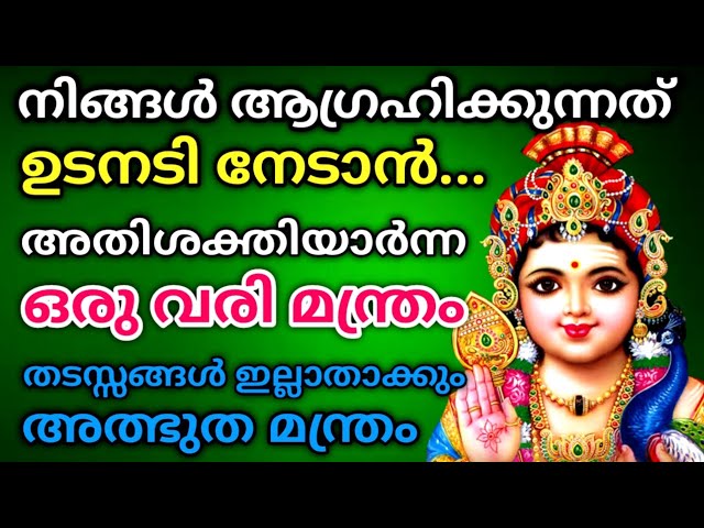 മുരുക ഭഗവാന്റെ അതിശക്തിയുള്ള ഒരു വരി മന്ത്രം! തടസ്സങ്ങൾ ഇല്ലാതാക്കും…