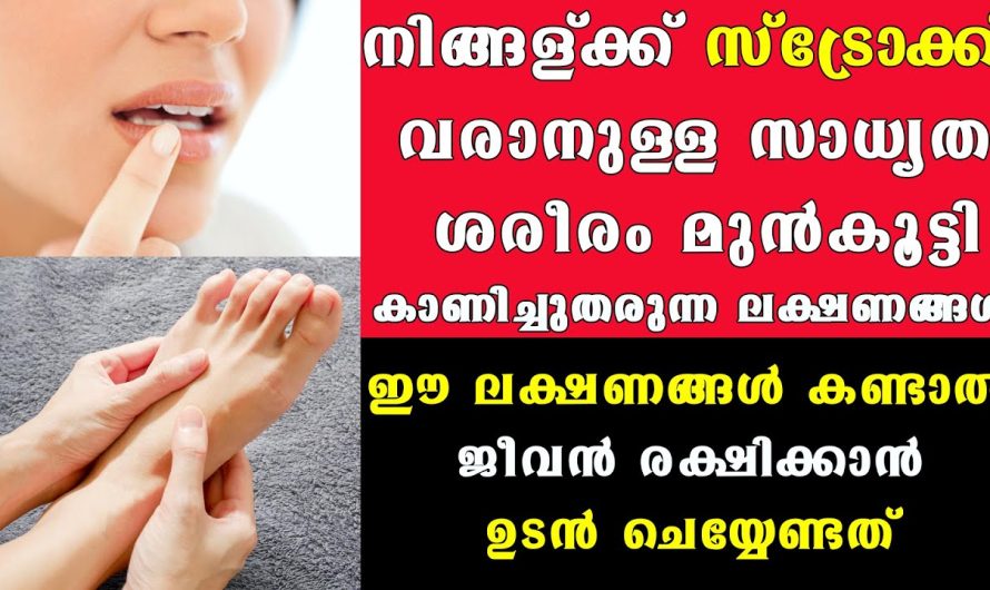 സ്ട്രോക്ക് വരാനുള്ള സാധ്യത ശരീരത്തിൽ നമുക്ക് എങ്ങനെ മനസ്സിലാക്കാം!