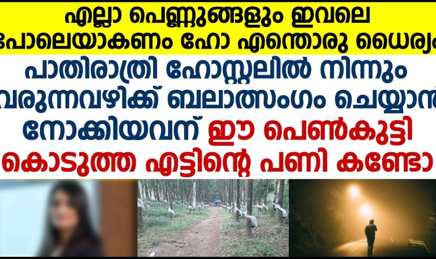 പാതിരാത്രി ഹോസ്റ്റലിൽ നിന്നും വരുന്ന വഴിക്ക് ബലാൽ.സംഗം ചെയ്യാൻ നോക്കിയ യുവാവിനോട് പെൺകുട്ടി ചെയ്തത്  കണ്ടോ!