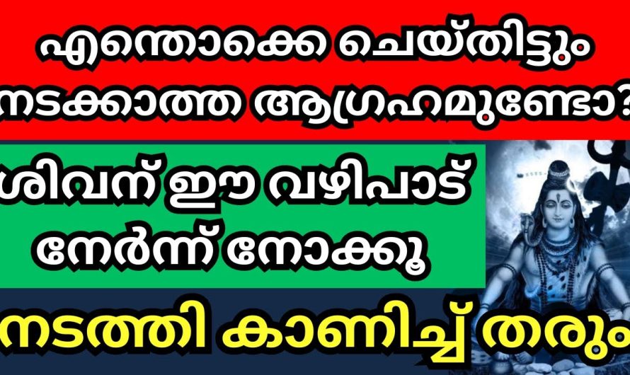 എന്തൊക്കെ ചെയ്തിട്ടും നടക്കാത്ത ആഗ്രഹമുണ്ടോ? ശിവന് ഈ വഴിപാട് നേർന്ന് നോക്കൂ,