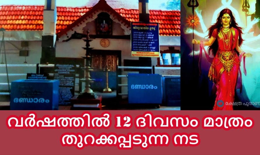 വർഷത്തിൽ 12 ദിവസം മാത്രം തുടക്കുന്ന കേരളത്തിലെ ഏക നട