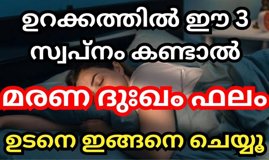 ഉറക്കത്തിൽ ഈ 3 സ്വപ്നം കണ്ടാൽ, മരണ ദുഃഖം വരാൻ പോകുന്നു, ഉടനെ ഇങ്ങനെ ചെയ്യൂ