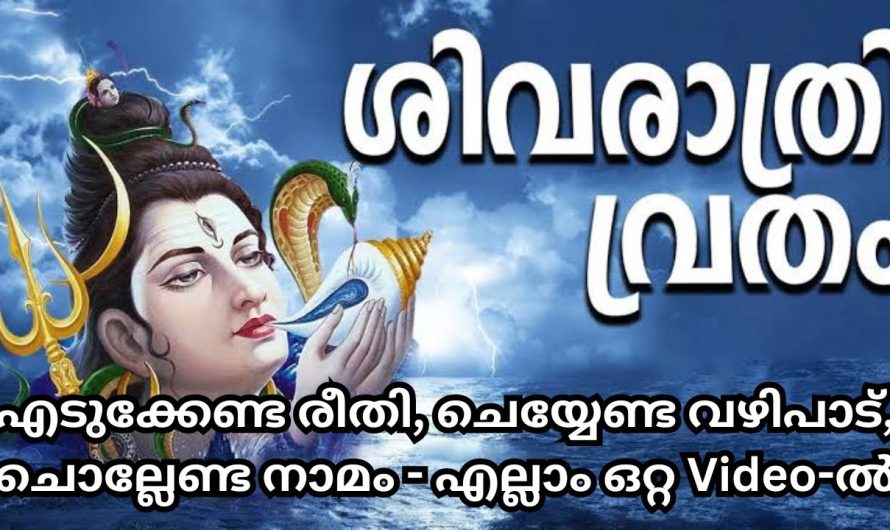 ശിവരാത്രി തലേദിവസം മറക്കാതെ ചെയ്യേണ്ട കാര്യങ്ങൾ ചൊല്ലേണ്ട മന്ത്രങ്ങൾ!