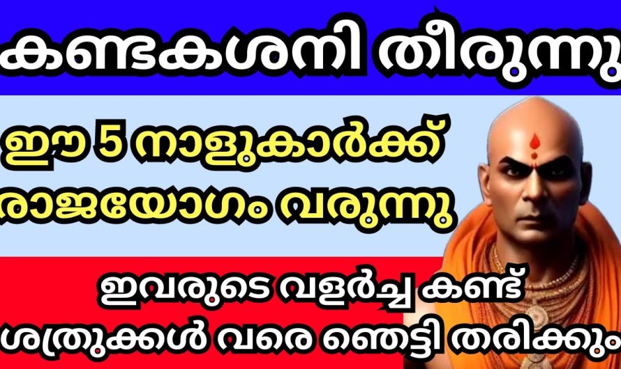 ശനിയെ കൊണ്ട് ഉയരങ്ങൾ കീഴടക്കാൻ പോകുന്ന 5  നാളുകാർ