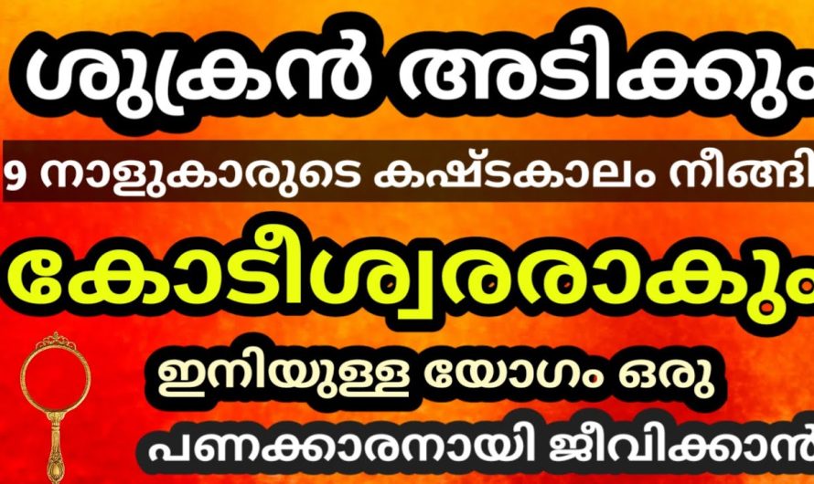 ഈ 9 നാളുകളുടെ കഷ്ടകാലം നീങ്ങി ഇനി ഇവർക്ക് ശുക്രൻ അടിക്കും…