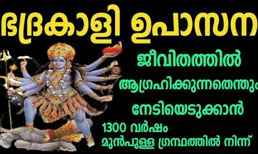 ഭദ്രകാളി ഉപാസന ജീവിതത്തിൽ ആഗ്രഹിക്കുന്നത് എന്തും നേടിയെടുക്കുവാൻ