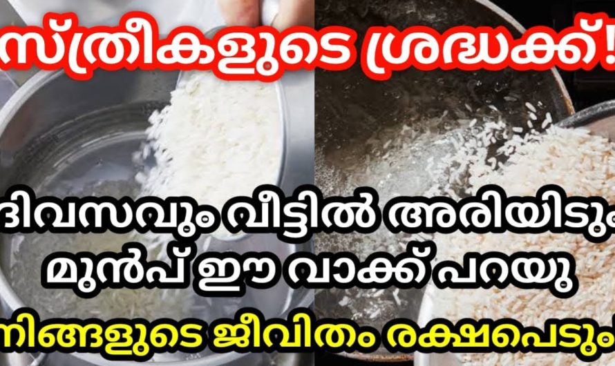 സ്ത്രീകളുടെ ശ്രദ്ധക്ക്! ദിവസവും വീട്ടിൽ അരി ഇടുന്നതിന് മുൻപ് ഈ വാക്ക് പറയു,