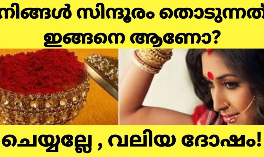 നിങ്ങൾ സിന്ദൂരം തൊടുന്നത് ഇങ്ങനെ ആണോ? ചെയ്യല്ലേ… വലിയ ദോഷമാണ്