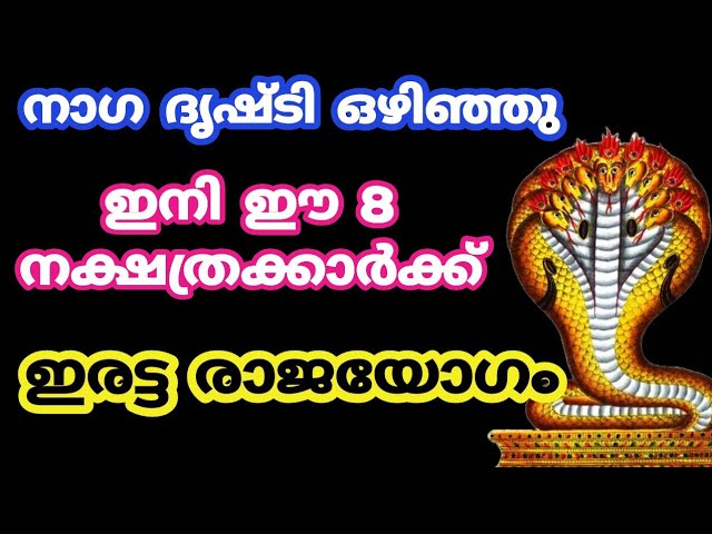 നാഗദ്യഷ്ടി ഒഴിഞ്ഞു ഇനി നാളുകാർക്ക് ഇരട്ട രാജ യോഗം