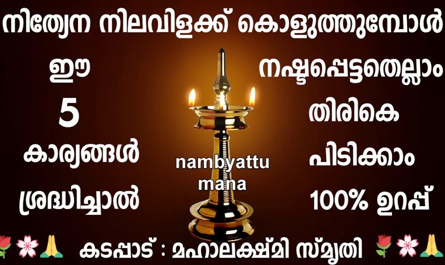 രക്ഷപ്പെടാനുള്ള അവസാന അവസരം ഇത് ഉപയോഗിക്കൂ നിലവിളക്ക് എന്നാൽ മഹാലക്ഷ്മി എന്ന് അർത്ഥം