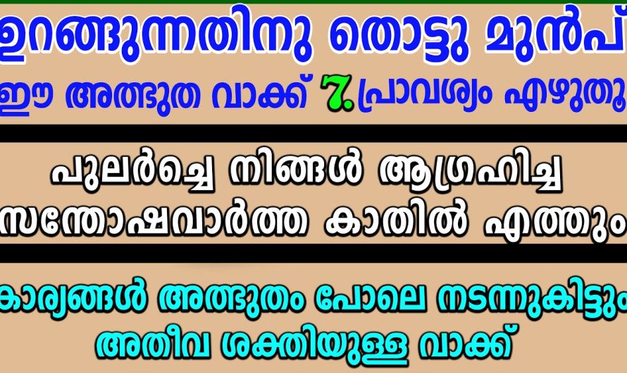 ഉറങ്ങുന്നതിന് തൊട്ടുമുൻപ് എഴുതി കിടന്നാൽ,പുലർച്ചെ കാര്യം നടക്കും,