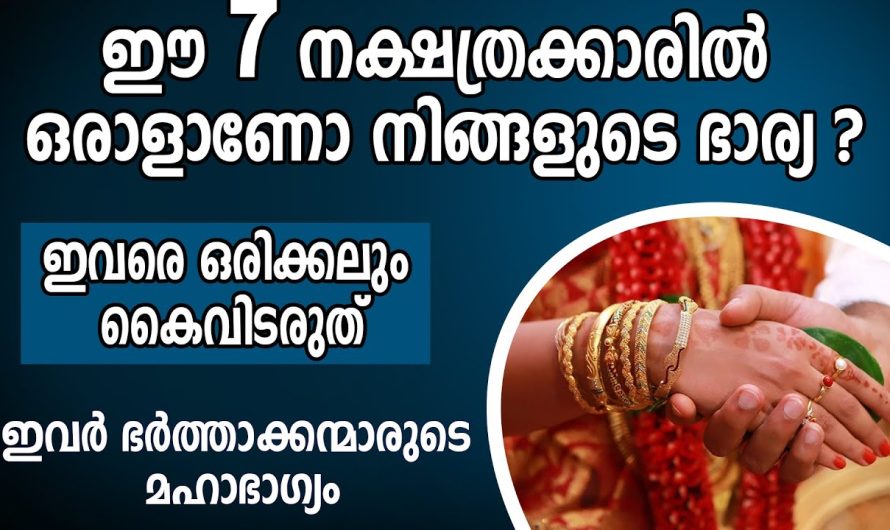 ഈ 7 നക്ഷത്രക്കാരിൽ നിങ്ങളുടെ ഭാര്യ ഉണ്ടോ ? ഇവരെ മുറുകെ പിടിച്ചോളൂ | നിങ്ങളുടെ ഭാഗ്യം ഇവരാണ്