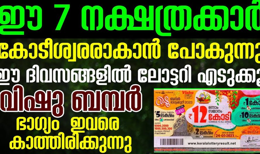 ഈ 7 നക്ഷത്രക്കാർ ഈ ദിവസങ്ങളിൽ ലോട്ടറി എടുത്തുനോക്കൂ, ഭാഗ്യം നിങ്ങളെ തുണയ്ക്കും,