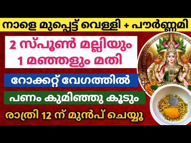 കുറച്ചു മല്ലിയും 1 മഞ്ഞളും മതി പണം കുമിഞ്ഞു കൂടും!
