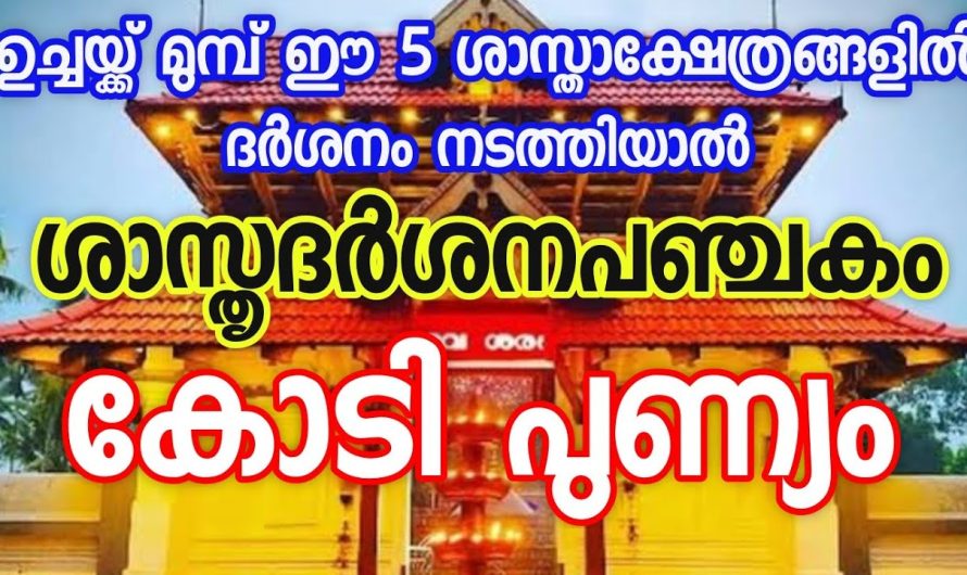 ശാസ്താവിന്റെ സകല അനുഗ്രഹങ്ങളും ലഭിക്കാൻ ശാസ്ത്യപഞ്ചകദർശനം