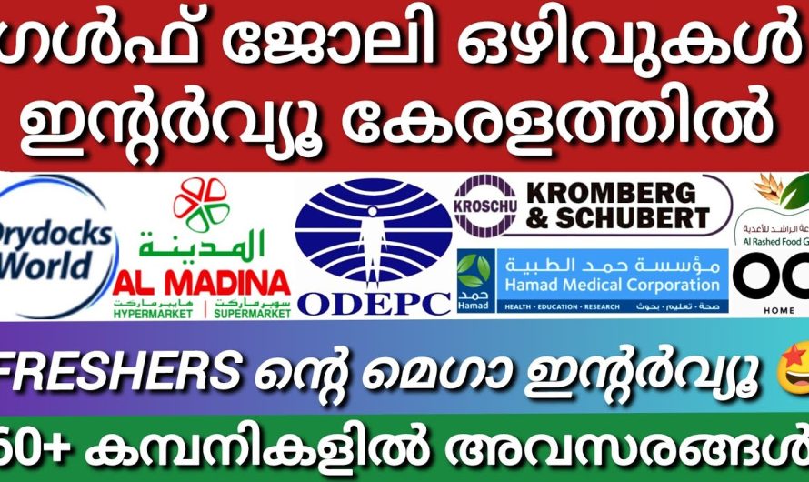 ഗൾഫിലേക്ക് ജോലി ഒഴിവുകൾ ഇന്റർവ്യൂ കേരളത്തിൽ വച്ച് 👇👇