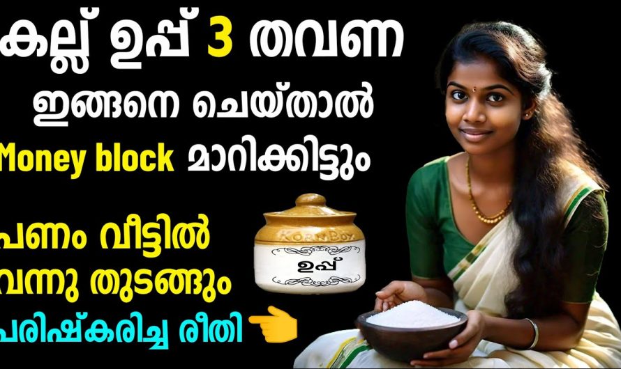 കല്ല് ഉപ്പ് 3 തവണ ഇങ്ങനെ ചെയ്താൽ Money block മാറിക്കിട്ടും, പണം വീട്ടിൽ വന്നു തുടങ്ങും…
