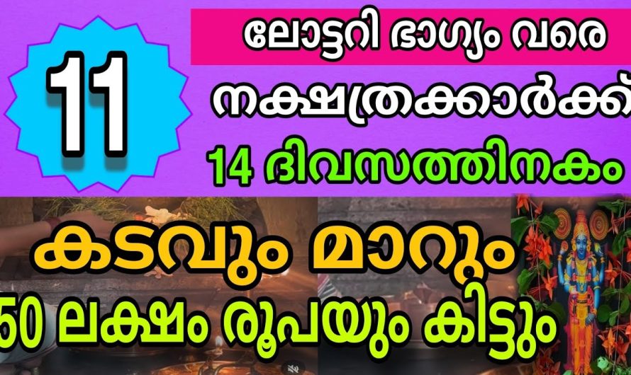 ഐശ്വര്യം നിറയട്ടെ വീട്ടിൽ , 14 ദിവസം കൊണ്ട് ലോട്ടറി അടിക്കും ഈ നക്ഷത്രക്കാർക്ക്