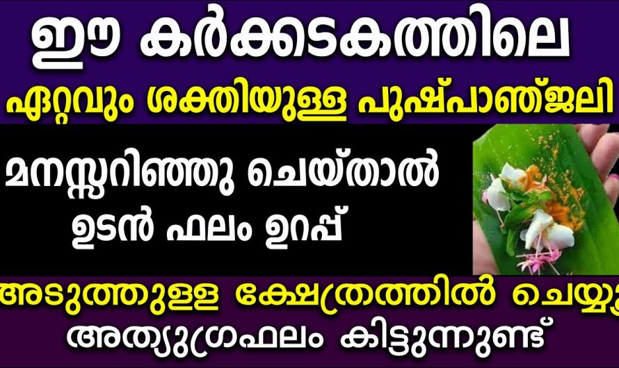 ഈ കർക്കടകം തീരും മുൻപേ ഈ പുഷ്പാഞ്ജലി നടത്തി നോക്കൂ