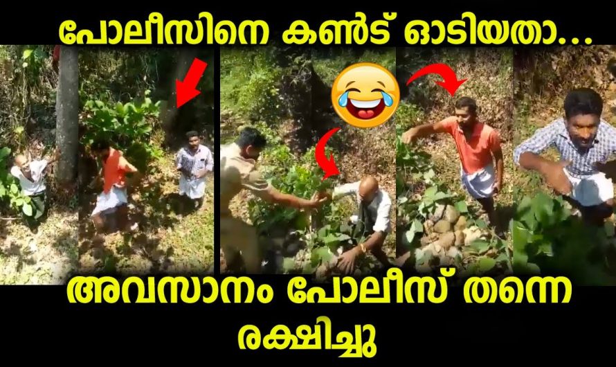 പോലീസിനെ കണ്ട് ഓടിയതാ…അവസാനം പോലീസ് സ്നേഹത്തോടെ കൈ പിടിച്ചു കയറ്റി രക്ഷിച്ചു..