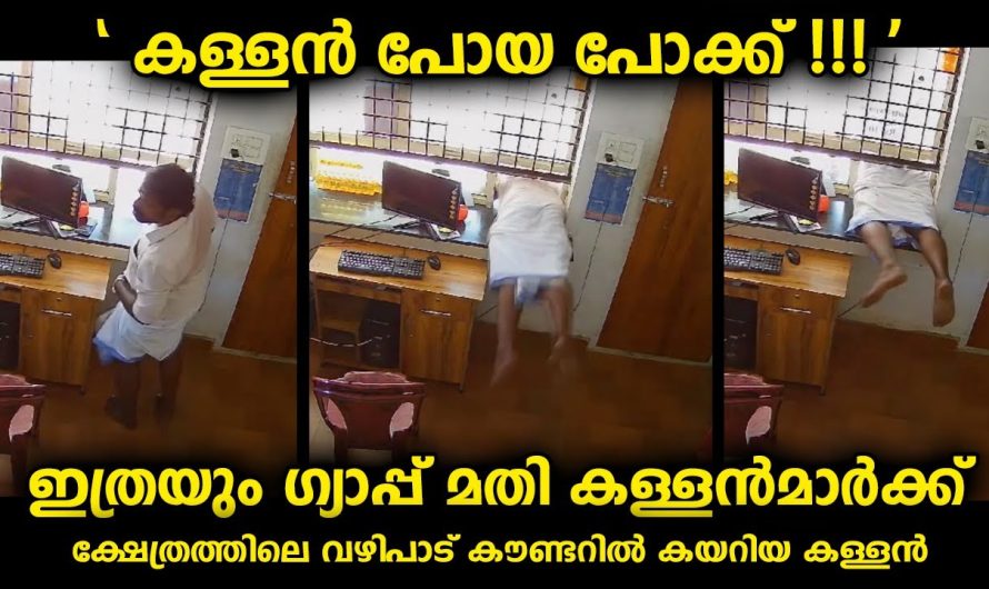 യുവാവ് ക്ഷേത്രത്തിന്റെ കൗണ്ടറിൽ കയറിയ വഴിയും പോയ വഴിയും വീഡിയോ കണ്ടാൽ മനസ്സിലാകും