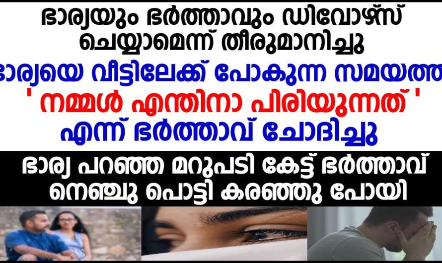 നമ്മൾ എന്തിനാ പിരിയുന്നത് എന്ന് ഭർത്താവ് ചോദിച്ചപ്പോൾ ഭാര്യ പറഞ്ഞ മറുപടി കേട്ട് കരഞ്ഞു പോയി