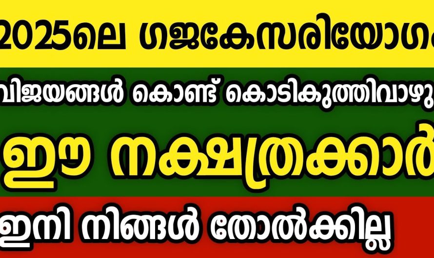 2025ലെ ഗജകേസരി യോഗത്താൽ കൊടികുത്തിവാഴും ഈ നക്ഷത്രക്കാർ