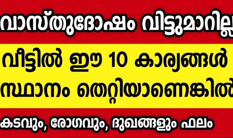 2025ൽ വാസ്തുദോഷത്താൽ വീട് മുടിയും ഈ 10 കാര്യങ്ങൾ ചെയ്താൽ