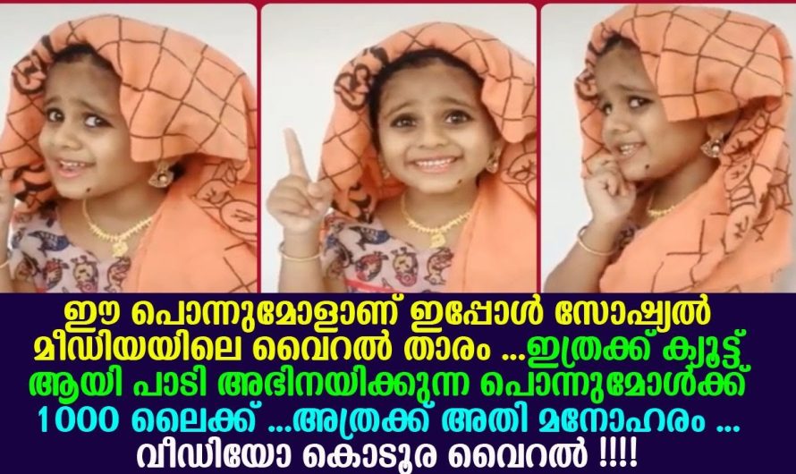 ഈ പൊന്നുമോളാണ് ഇപ്പോൾ സോഷ്യൽ മീഡിയയിലെ വൈറൽ താരം !!!!