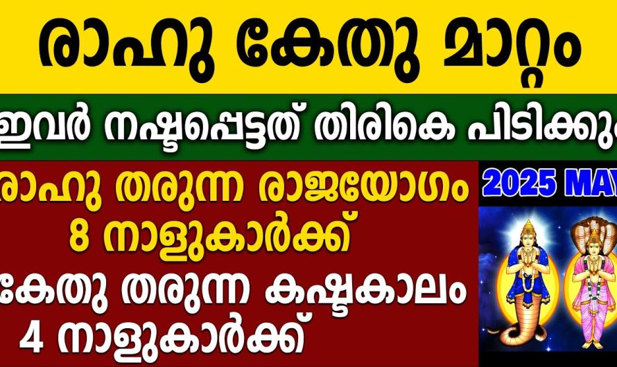 ഈ 8 നാളുകാർ കുതിക്കും,4 നാളുകാർ വീഴും,രാഹു കേതു രാശിമാറ്റം