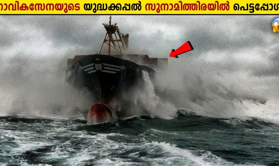 മിലിട്ടറി കപ്പലുകൾ സുനാമിതിരകളിൽ അകപ്പെടുമ്പോൾ!😱
