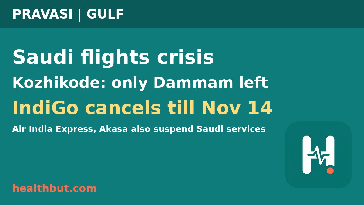 IndiGo extends Saudi flight cancellations till November 14; Kozhikode left with only Dammam direct service